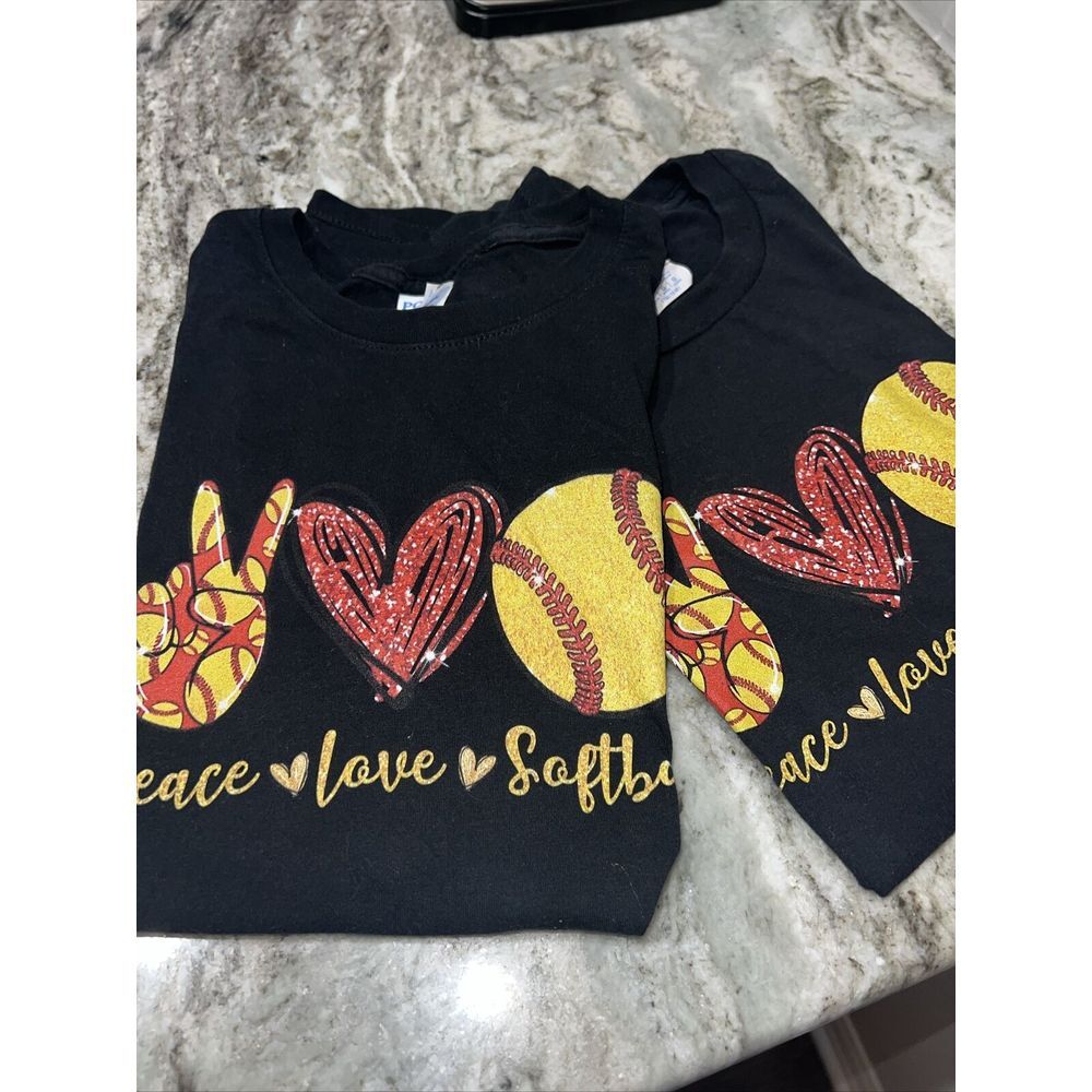 Port & Company Fan Favorite‎ - Mom & Daughter Softball Peace Love Softball Tee